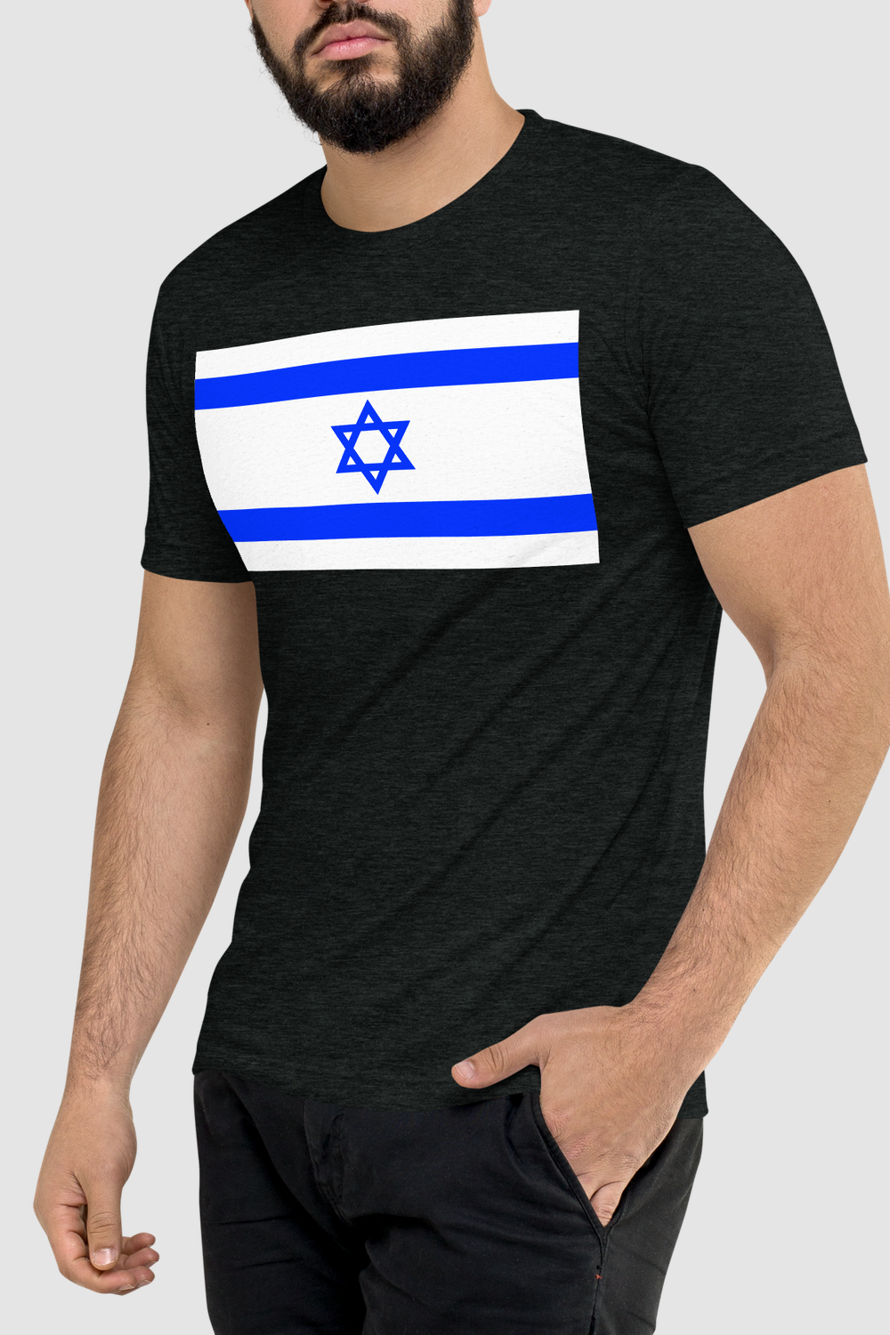 Israel Flag Graphic Print Men's Tri-Blend T-Shirt