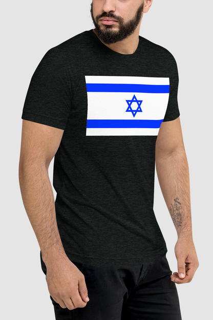 Israel Flag Graphic Print Men's Tri-Blend T-Shirt