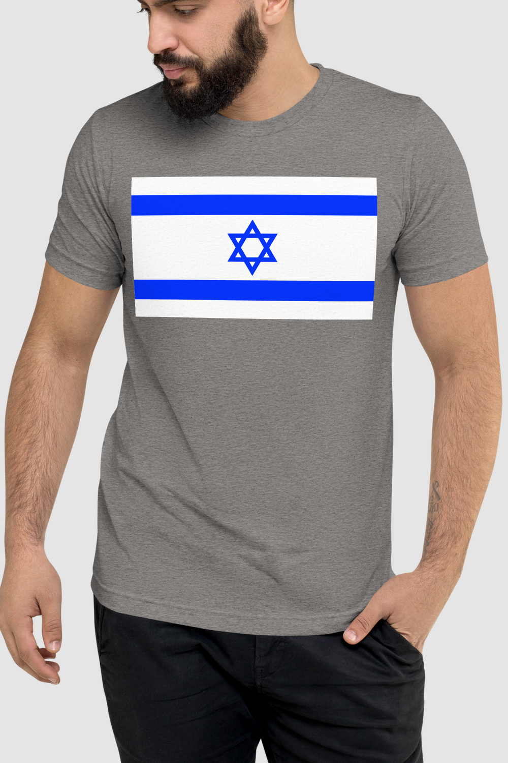 Israel Flag Graphic Print Men's Tri-Blend T-Shirt