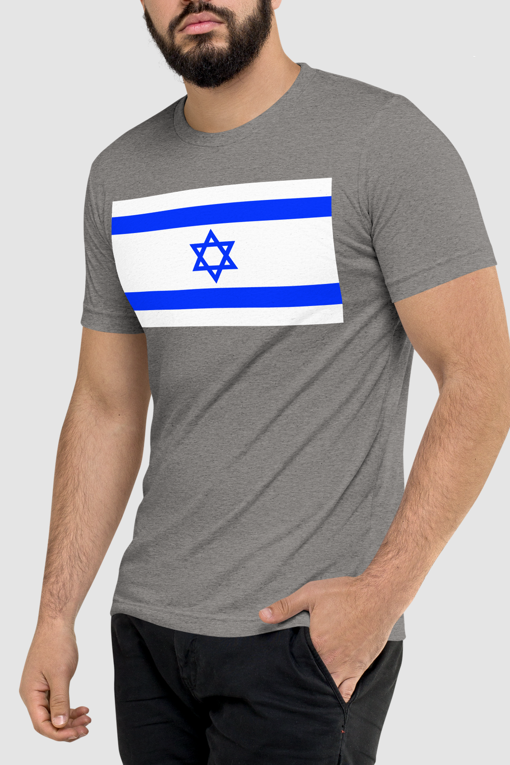 Israel Flag Graphic Print Men's Tri-Blend T-Shirt