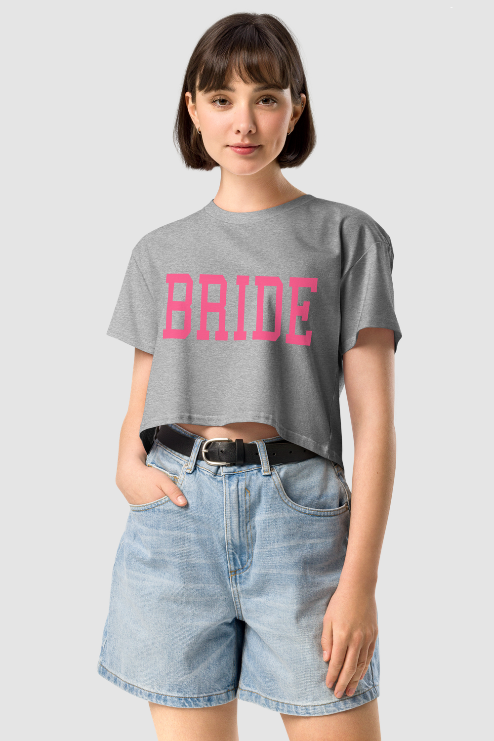 Big Bride Text Women's Relaxed Crop Top T-Shirt