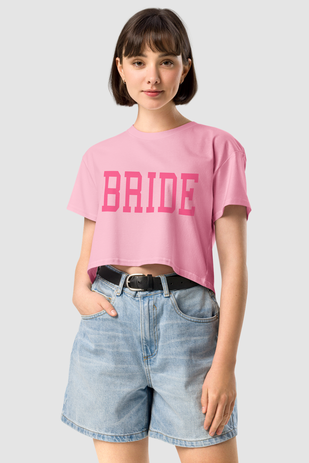 Big Bride Text Women's Relaxed Crop Top T-Shirt