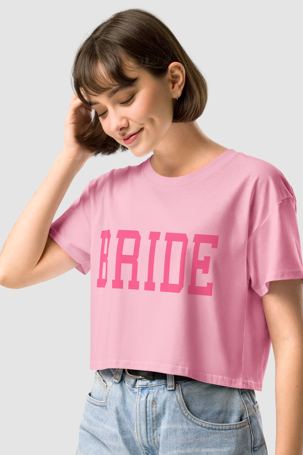 Big Bride Text Women's Relaxed Crop Top T-Shirt