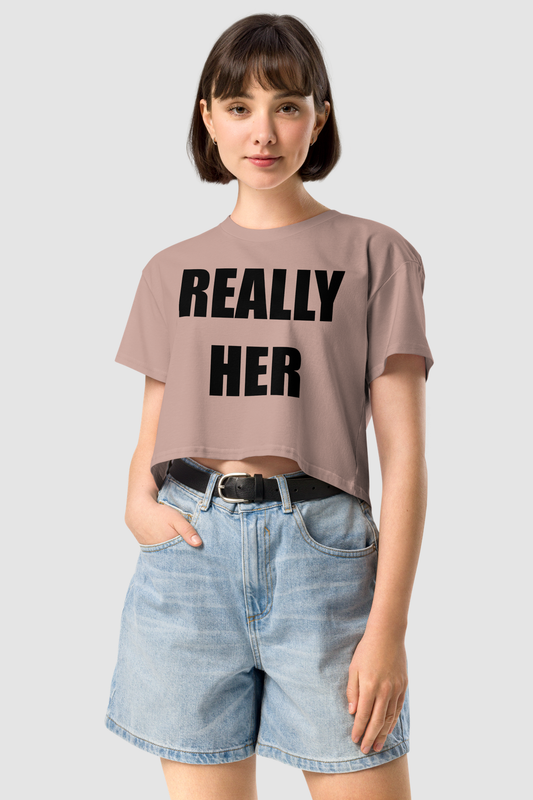 Really Her Women's Relaxed Crop Top T-Shirt