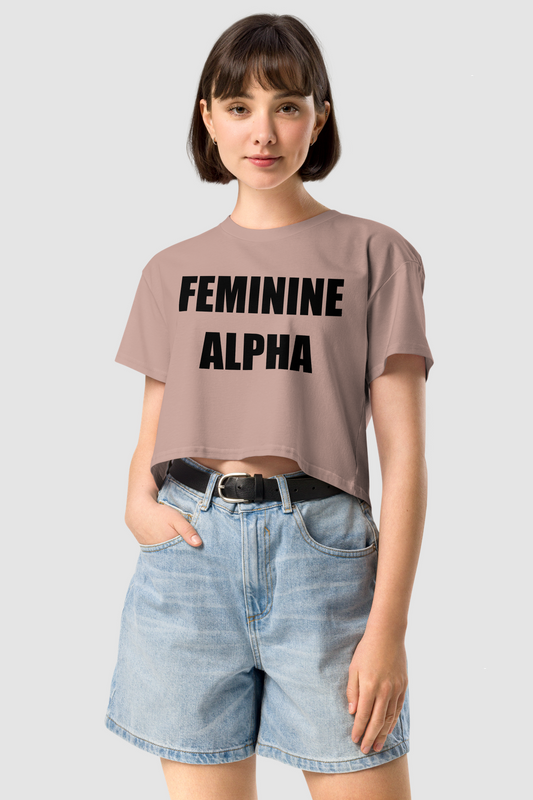 Feminine Alpha Women's Relaxed Crop Top T-Shirt