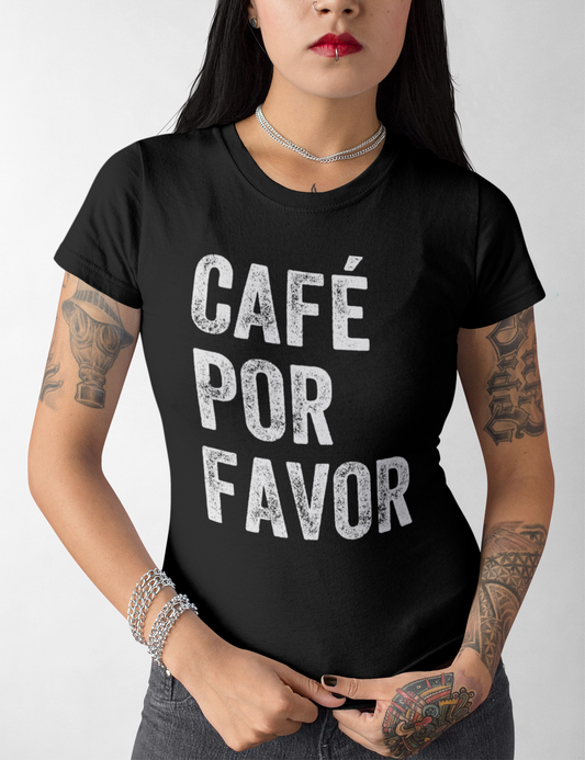 Café Por Favor Women's Style Black T-Shirt - OniTakai