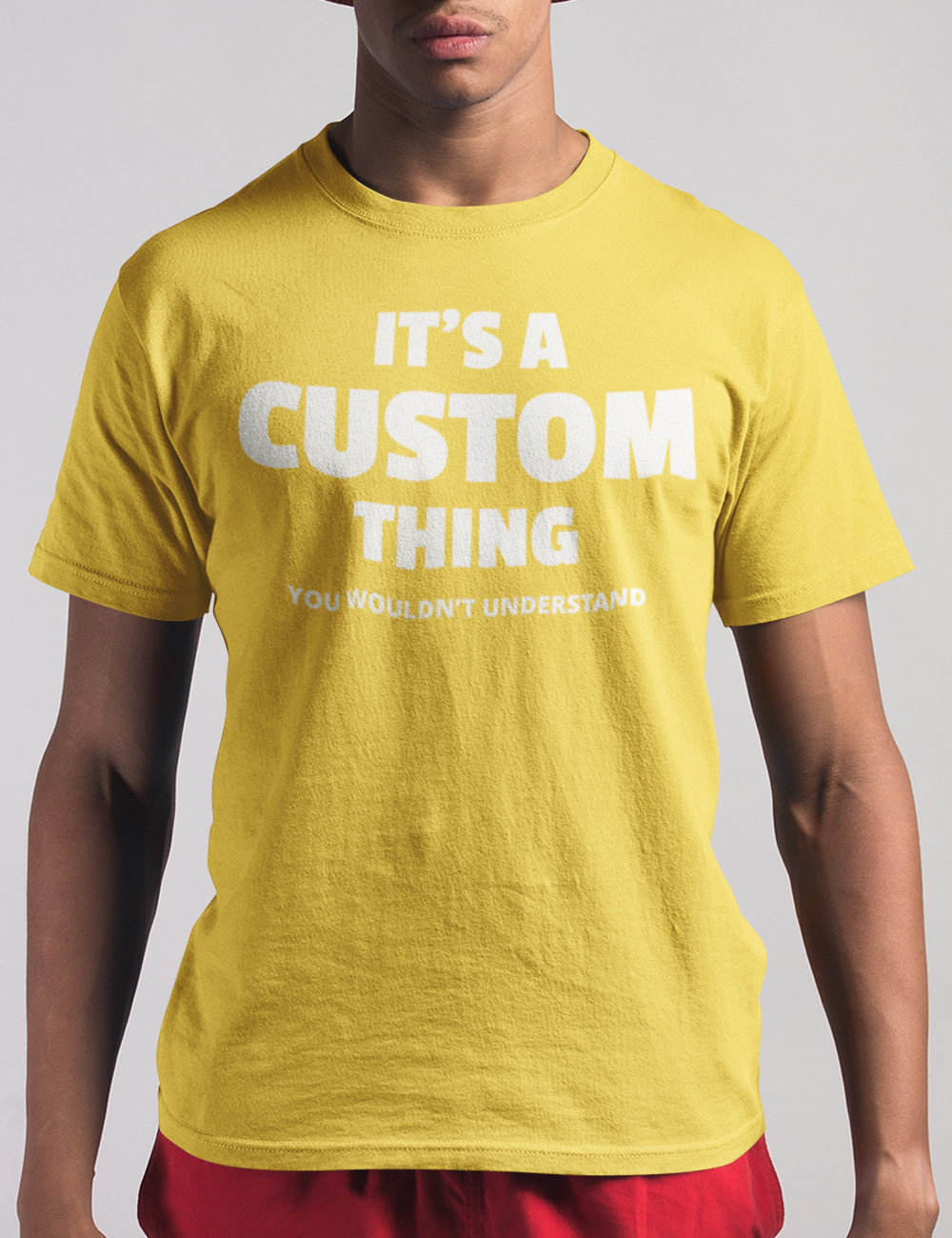 Customizable It's A Custom Thing You Wouldn't Understand Men's Classic Yellow T-Shirt - OniTakai